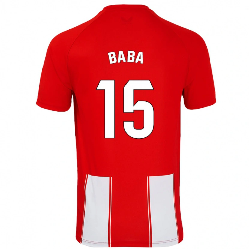 Danxen Niño Camiseta Iddrisu Baba #15 Rojo Blanco 1ª Equipación 2024/25 La Camisa