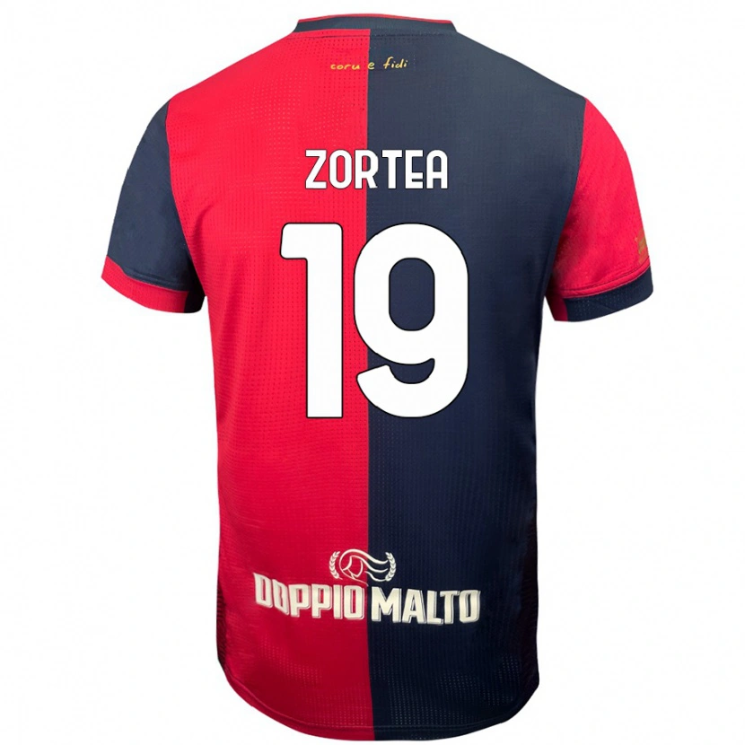 Danxen Niño Camiseta Nadir Zortea #19 Rojo Azul Más Oscuro 1ª Equipación 2024/25 La Camisa