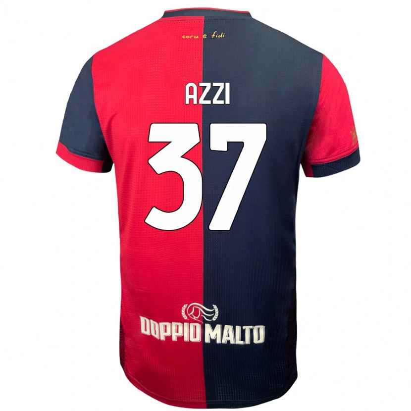 Danxen Niño Camiseta Paulo Azzi #37 Rojo Azul Más Oscuro 1ª Equipación 2024/25 La Camisa