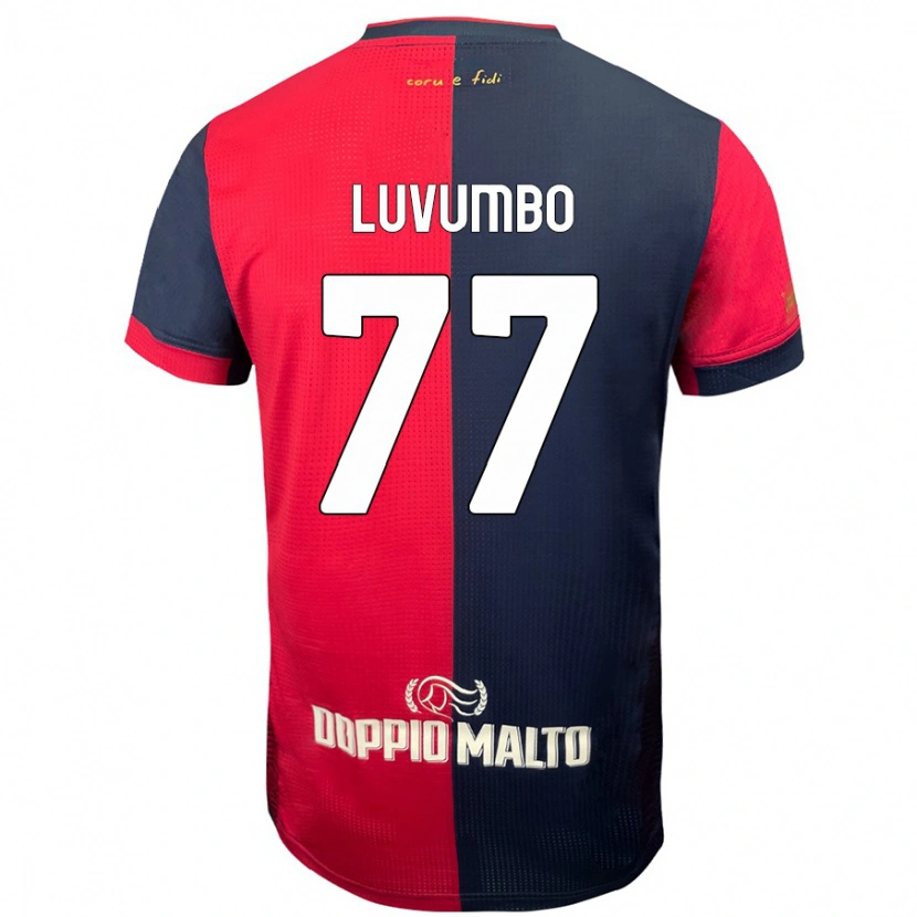 Danxen Niño Camiseta Zito Luvumbo #77 Rojo Azul Más Oscuro 1ª Equipación 2024/25 La Camisa