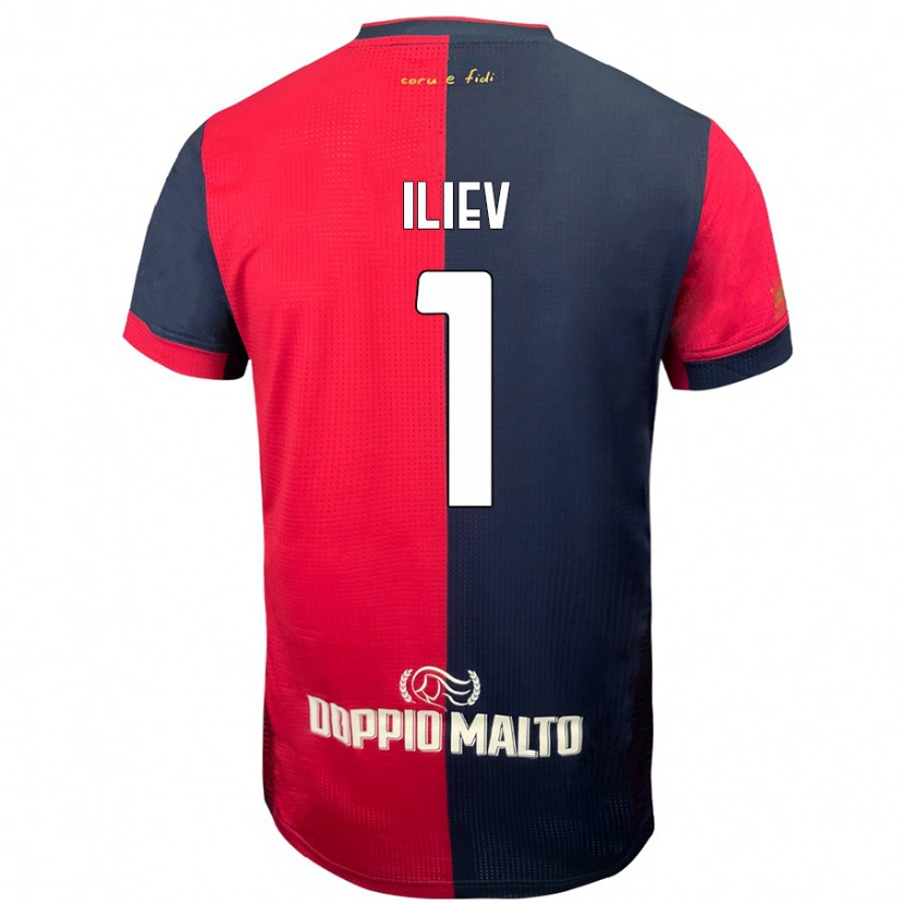 Danxen Niño Camiseta Velizar-Iliya Iliev #1 Rojo Azul Más Oscuro 1ª Equipación 2024/25 La Camisa