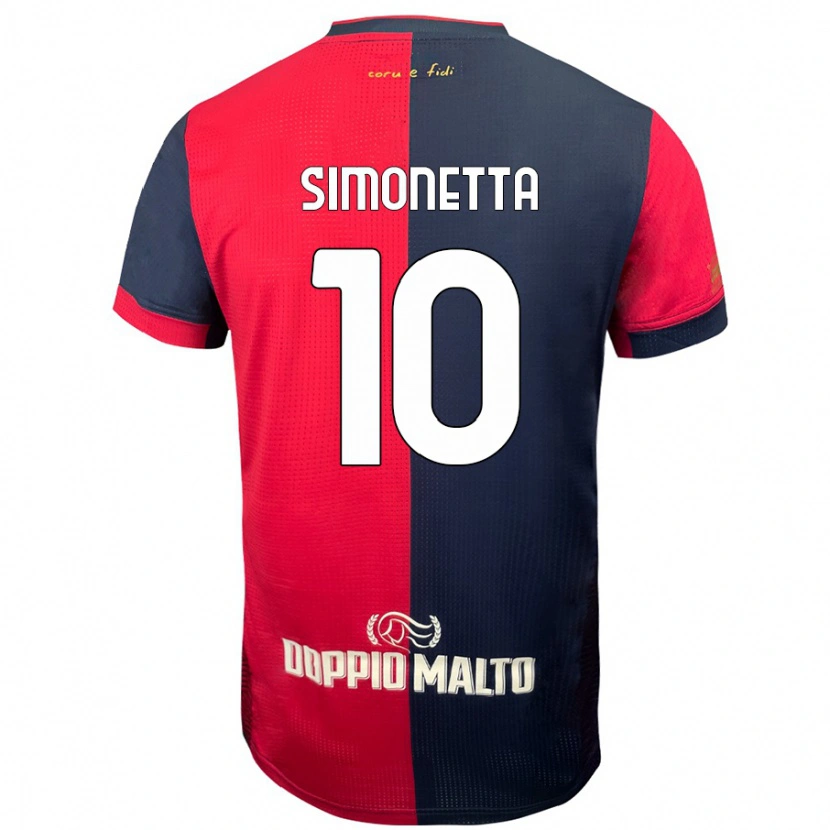 Danxen Niño Camiseta Jacopo Simonetta #10 Rojo Azul Más Oscuro 1ª Equipación 2024/25 La Camisa