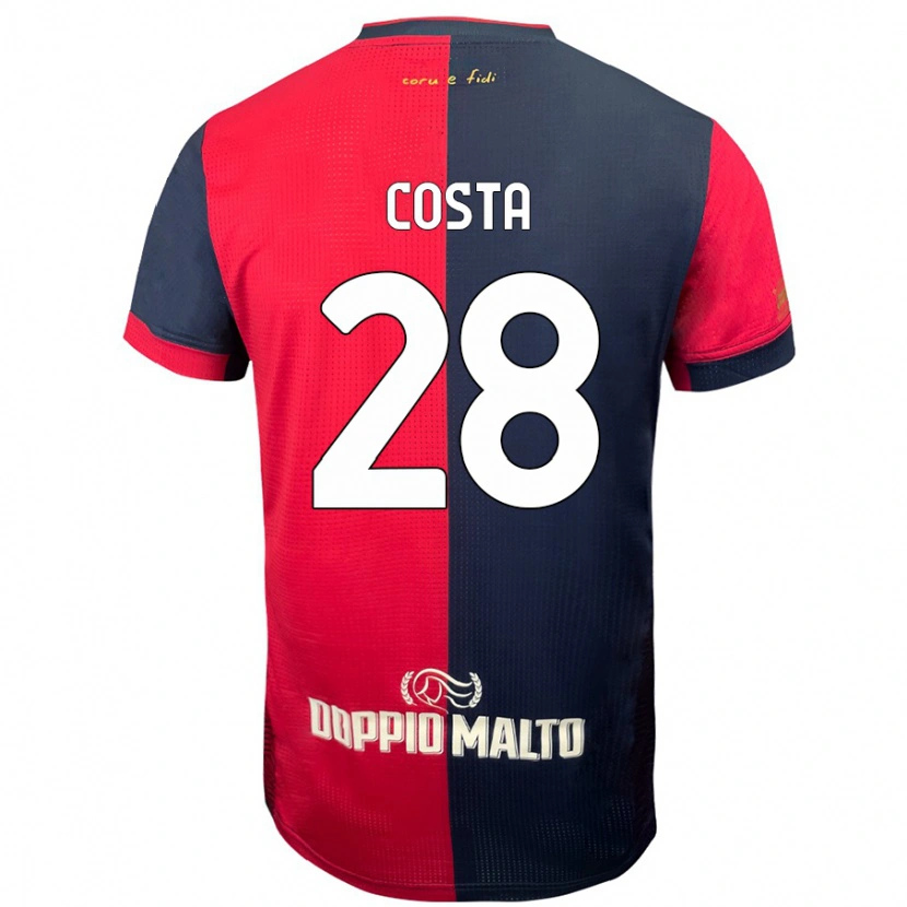 Danxen Niño Camiseta Luca Costa #28 Rojo Azul Más Oscuro 1ª Equipación 2024/25 La Camisa