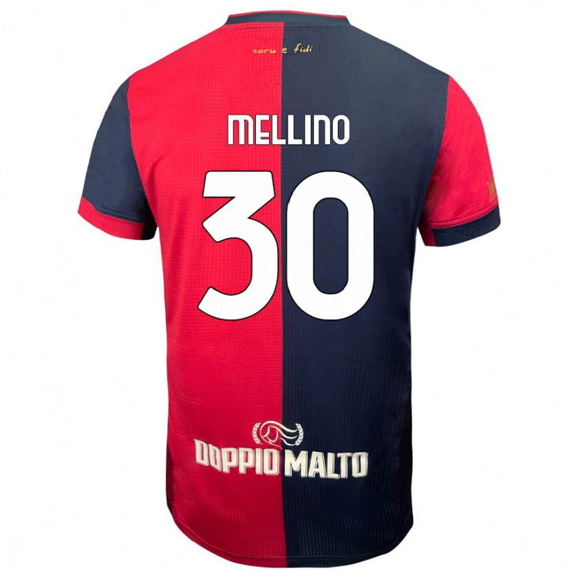 Danxen Niño Camiseta Carlo Mellino #30 Rojo Azul Más Oscuro 1ª Equipación 2024/25 La Camisa