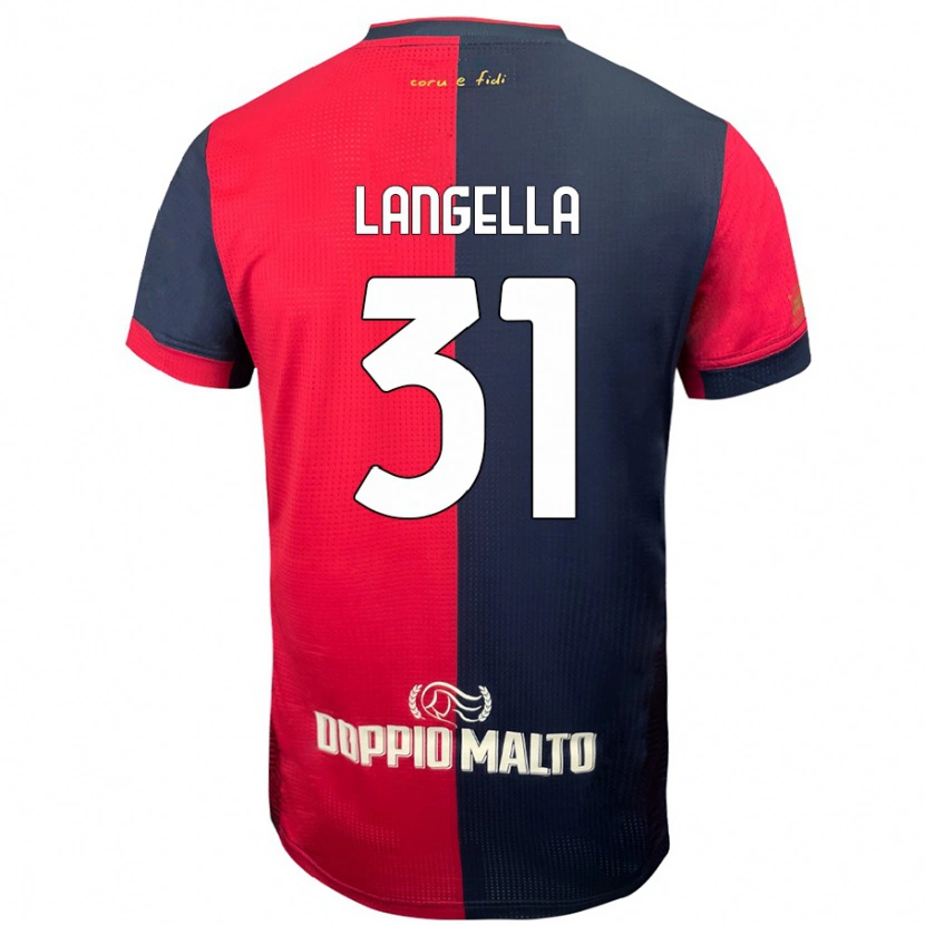 Danxen Niño Camiseta Matteo Langella #31 Rojo Azul Más Oscuro 1ª Equipación 2024/25 La Camisa