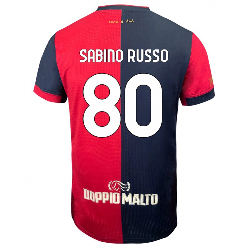 Danxen Niño Camiseta Alessandro Sabino Russo #80 Rojo Azul Más Oscuro 1ª Equipación 2024/25 La Camisa