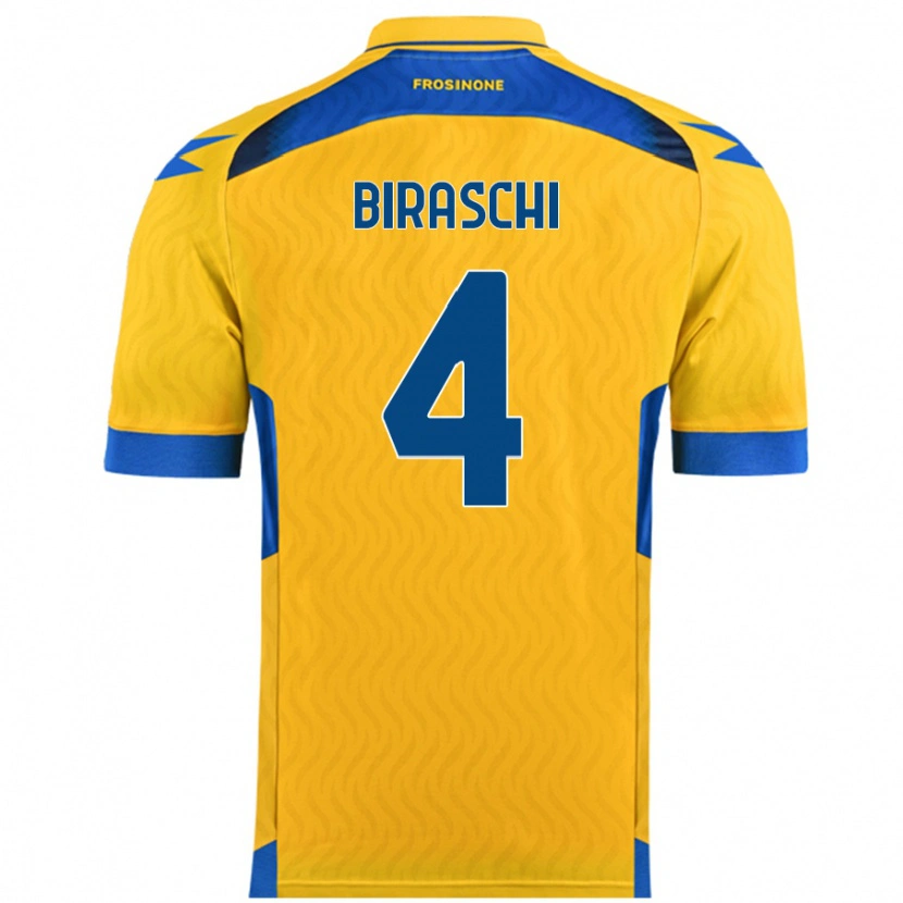 Danxen Niño Camiseta Davide Biraschi #4 Amarillo 1ª Equipación 2024/25 La Camisa