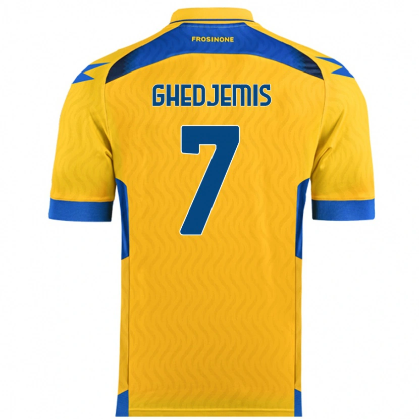 Danxen Niño Camiseta Farès Ghedjemis #7 Amarillo 1ª Equipación 2024/25 La Camisa