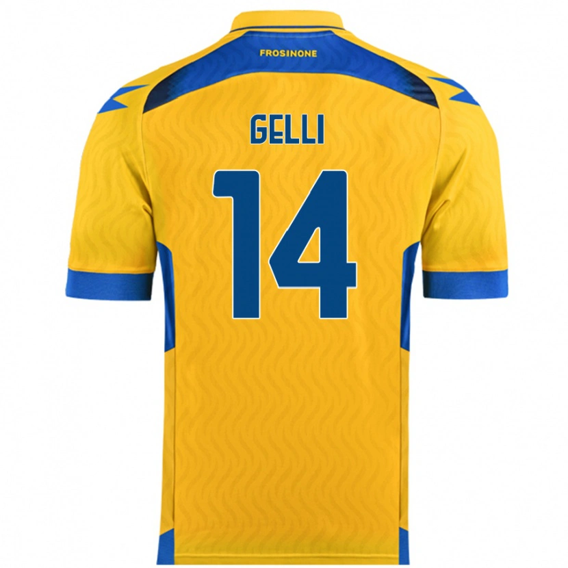 Danxen Niño Camiseta Francesco Gelli #14 Amarillo 1ª Equipación 2024/25 La Camisa