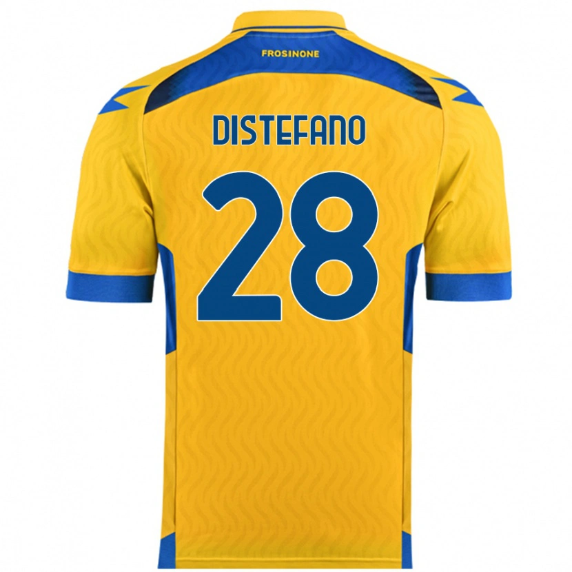 Danxen Niño Camiseta Filippo Distefano #28 Amarillo 1ª Equipación 2024/25 La Camisa