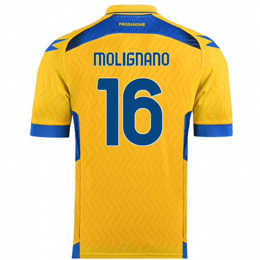 Danxen Niño Camiseta Gaetano Molignano #16 Amarillo 1ª Equipación 2024/25 La Camisa