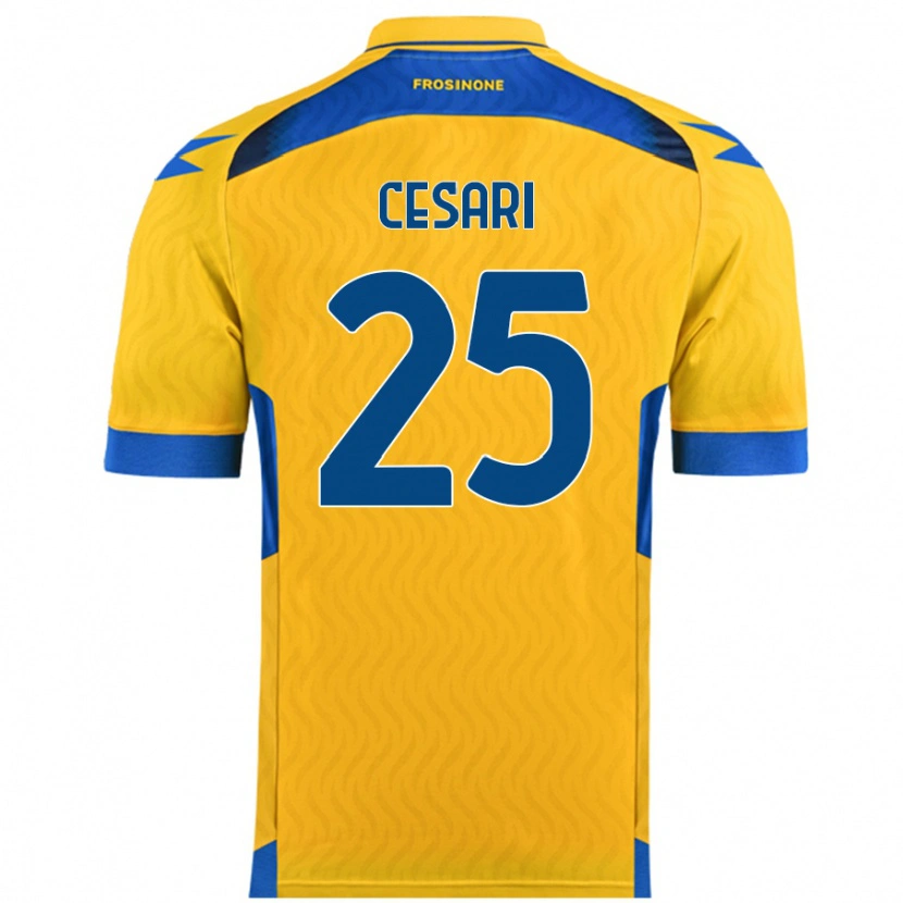 Danxen Niño Camiseta Nicolò Cesari #25 Amarillo 1ª Equipación 2024/25 La Camisa