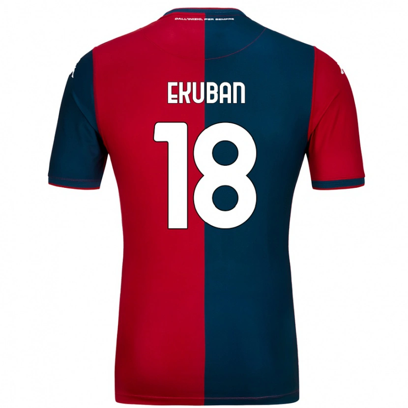 Danxen Niño Camiseta Caleb Ekuban #18 Rojo Azul Oscuro 1ª Equipación 2024/25 La Camisa