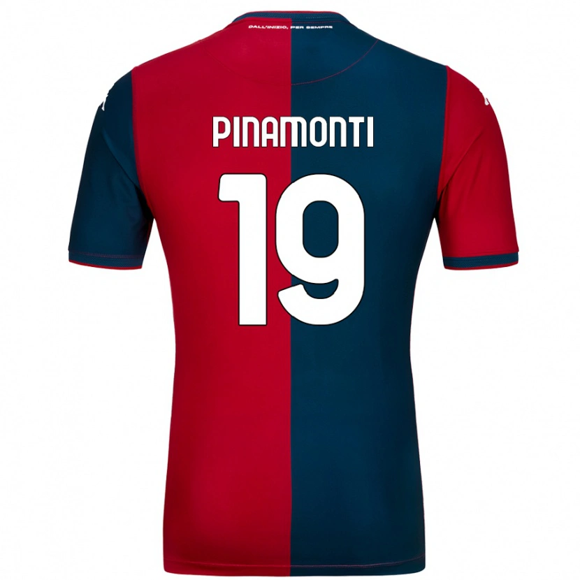 Danxen Niño Camiseta Andrea Pinamonti #19 Rojo Azul Oscuro 1ª Equipación 2024/25 La Camisa