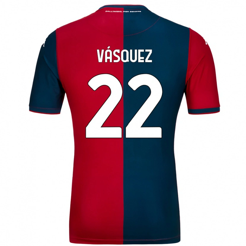 Danxen Niño Camiseta Johan Vásquez #22 Rojo Azul Oscuro 1ª Equipación 2024/25 La Camisa