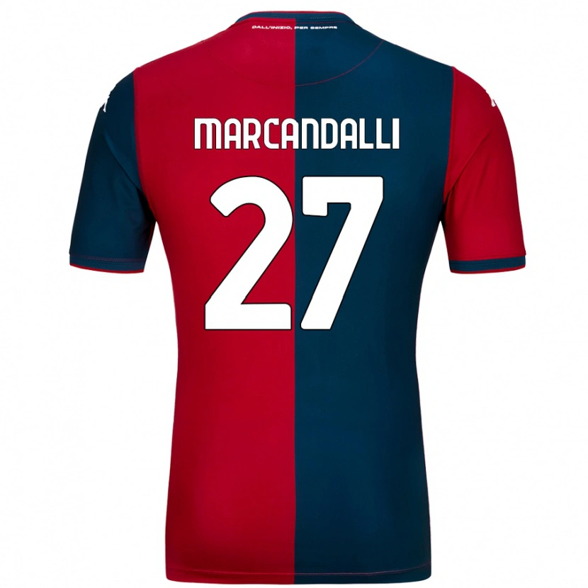 Danxen Niño Camiseta Alessandro Marcandalli #27 Rojo Azul Oscuro 1ª Equipación 2024/25 La Camisa