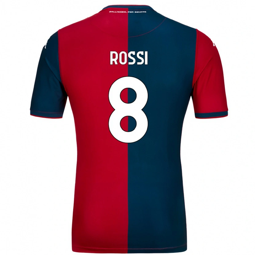 Danxen Niño Camiseta Gianluca Rossi #8 Rojo Azul Oscuro 1ª Equipación 2024/25 La Camisa