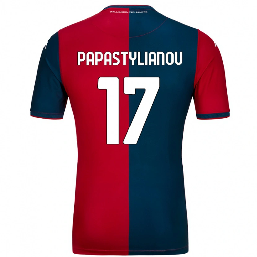 Danxen Niño Camiseta Lysandros Andreas Papastylianou #17 Rojo Azul Oscuro 1ª Equipación 2024/25 La Camisa