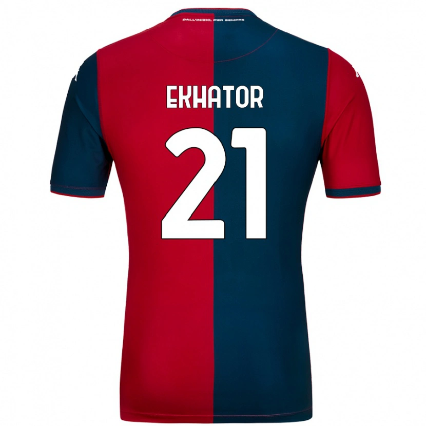 Danxen Niño Camiseta Jeff Ekhator #21 Rojo Azul Oscuro 1ª Equipación 2024/25 La Camisa