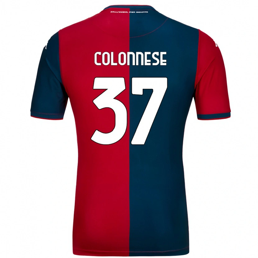 Danxen Niño Camiseta Lorenzo Colonnese #37 Rojo Azul Oscuro 1ª Equipación 2024/25 La Camisa