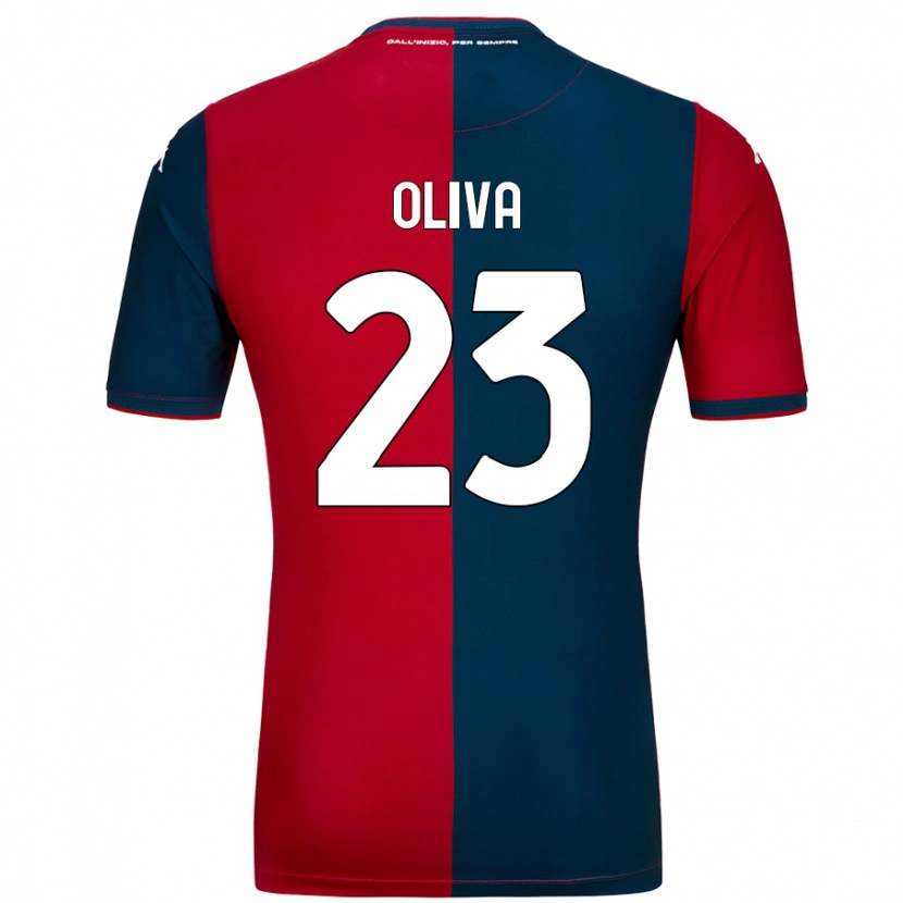 Danxen Niño Camiseta Eleonora Oliva #23 Rojo Azul Oscuro 1ª Equipación 2024/25 La Camisa