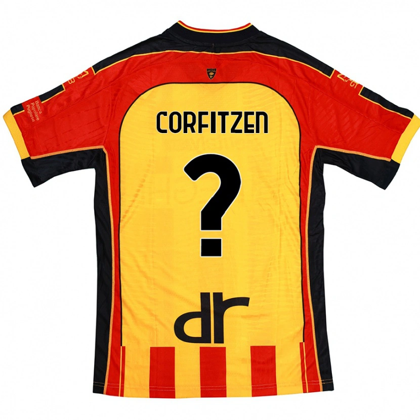 Danxen Niño Camiseta Jeppe Corfitzen #0 Amarillo Rojo 1ª Equipación 2024/25 La Camisa