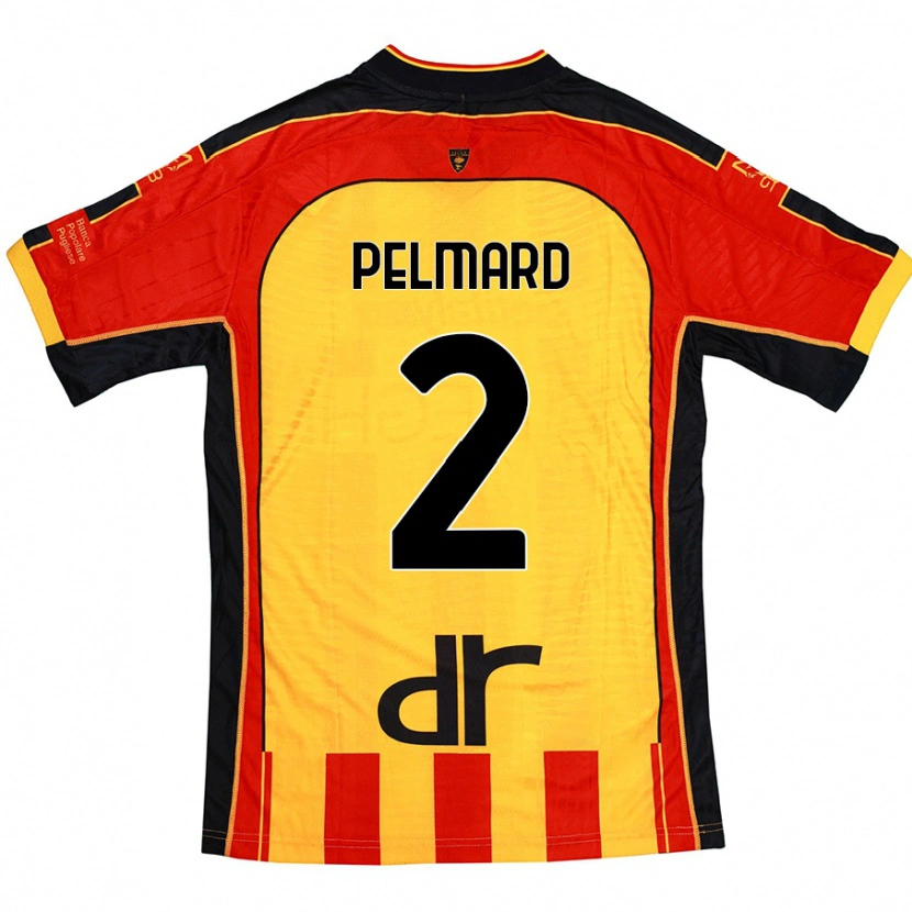 Danxen Niño Camiseta Andy Pelmard #2 Amarillo Rojo 1ª Equipación 2024/25 La Camisa