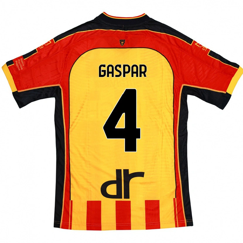 Danxen Niño Camiseta Kialonda Gaspar #4 Amarillo Rojo 1ª Equipación 2024/25 La Camisa