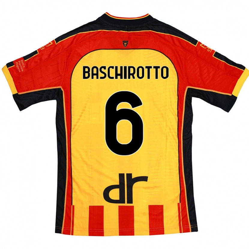 Danxen Niño Camiseta Federico Baschirotto #6 Amarillo Rojo 1ª Equipación 2024/25 La Camisa