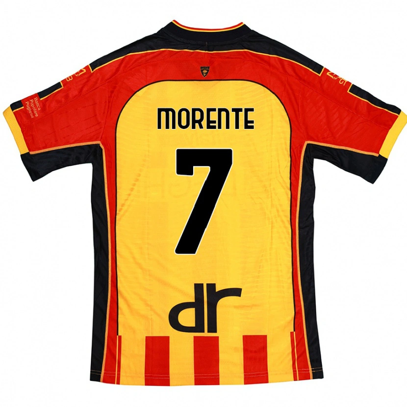 Danxen Niño Camiseta Tete Morente #7 Amarillo Rojo 1ª Equipación 2024/25 La Camisa