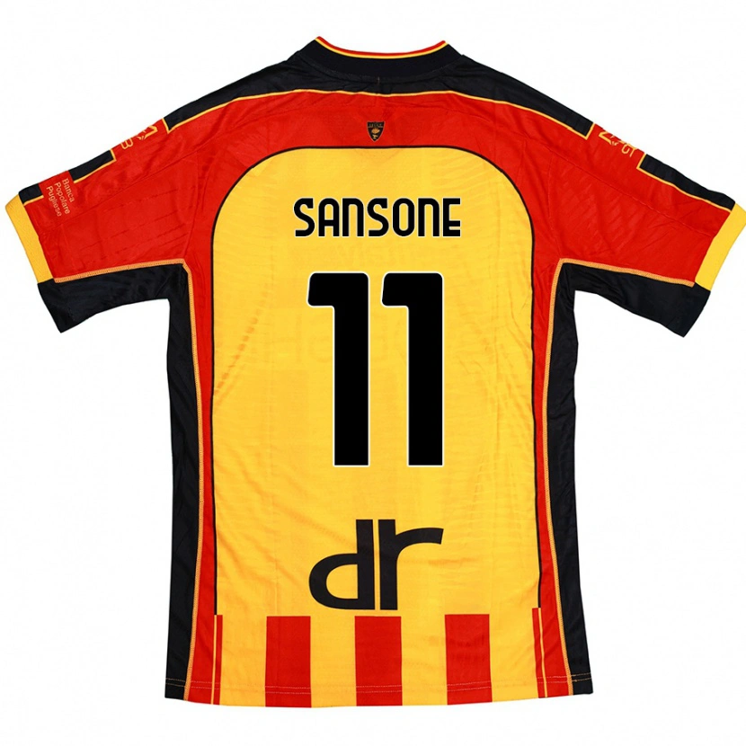 Danxen Niño Camiseta Nicola Sansone #11 Amarillo Rojo 1ª Equipación 2024/25 La Camisa