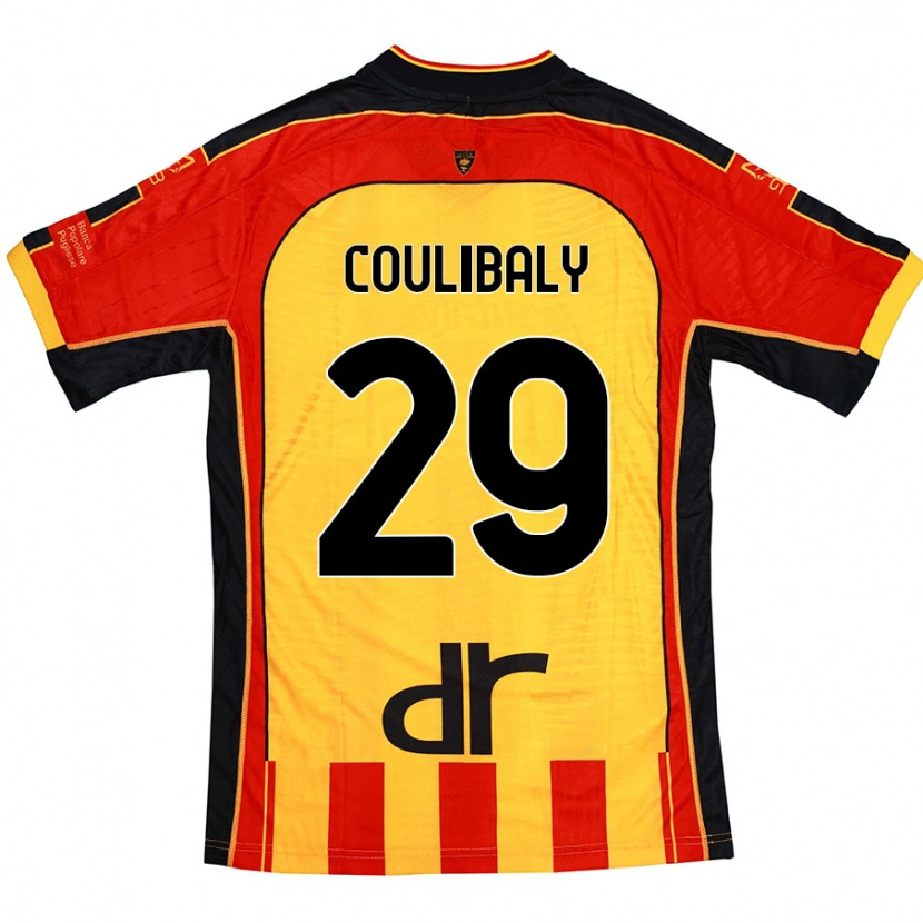 Danxen Niño Camiseta Lassana Coulibaly #29 Amarillo Rojo 1ª Equipación 2024/25 La Camisa