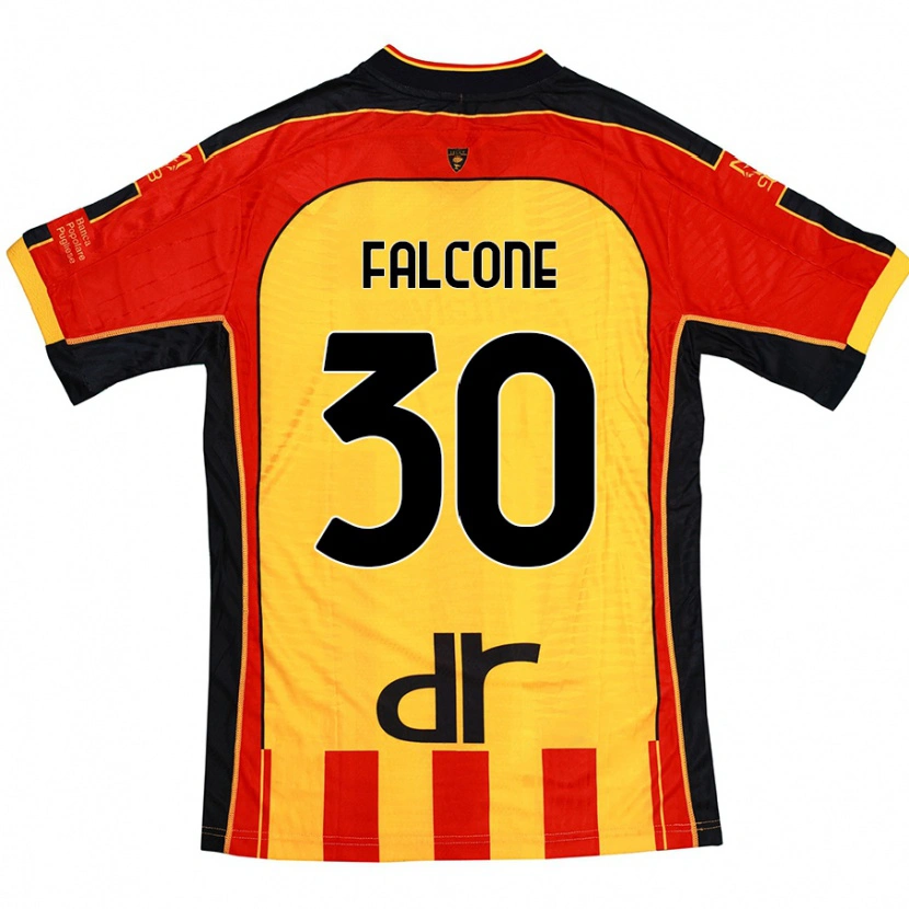 Danxen Niño Camiseta Wladimiro Falcone #30 Amarillo Rojo 1ª Equipación 2024/25 La Camisa