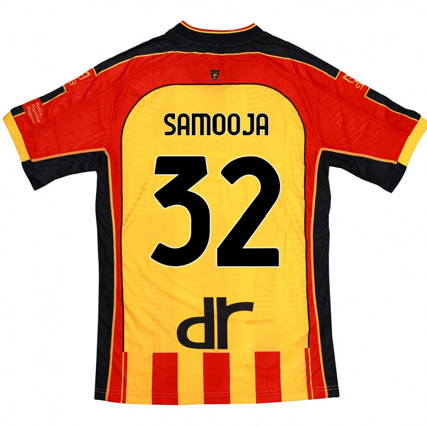 Danxen Niño Camiseta Jasper Samooja #32 Amarillo Rojo 1ª Equipación 2024/25 La Camisa