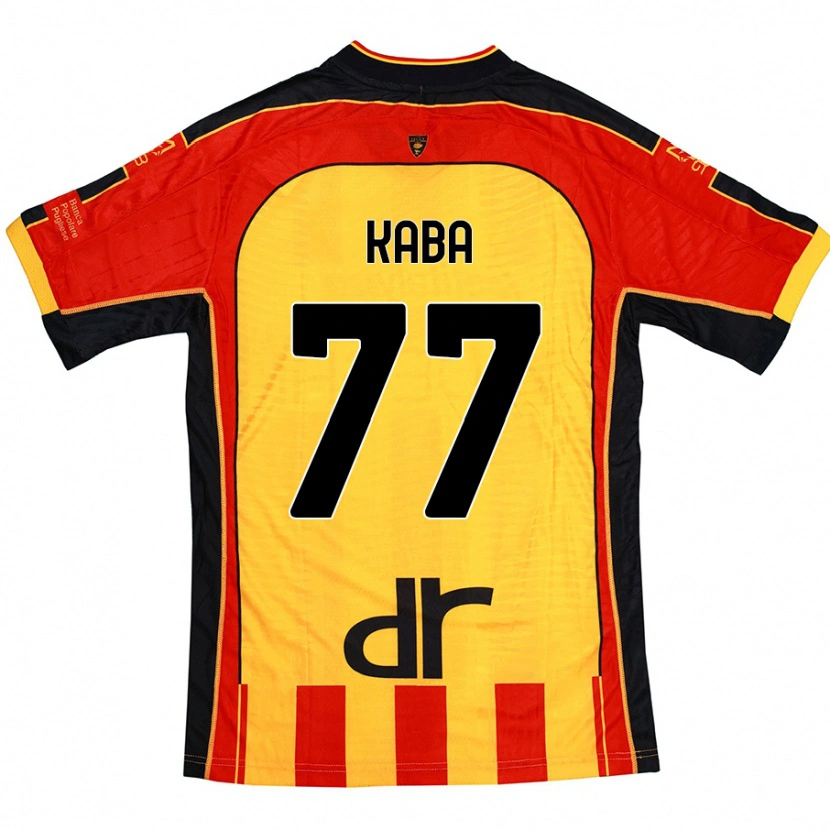 Danxen Niño Camiseta Mohamed Kaba #77 Amarillo Rojo 1ª Equipación 2024/25 La Camisa