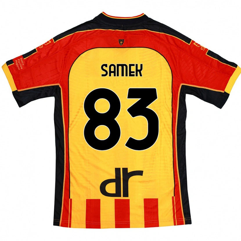 Danxen Niño Camiseta Daniel Samek #83 Amarillo Rojo 1ª Equipación 2024/25 La Camisa