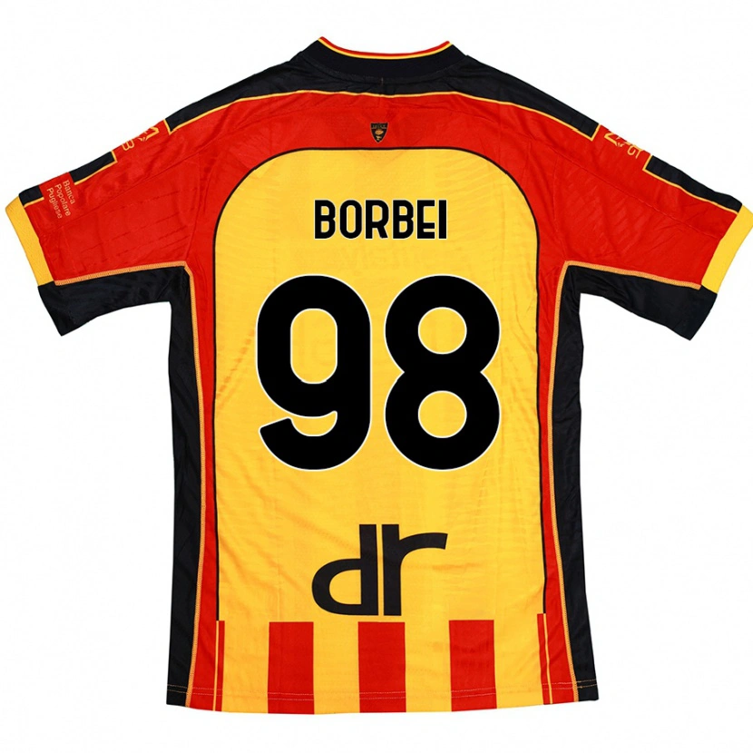 Danxen Niño Camiseta Alexandru Borbei #98 Amarillo Rojo 1ª Equipación 2024/25 La Camisa