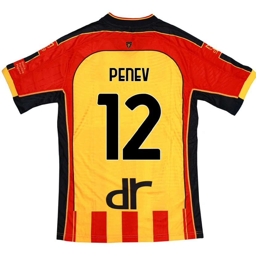 Danxen Niño Camiseta Plamen Penev #12 Amarillo Rojo 1ª Equipación 2024/25 La Camisa