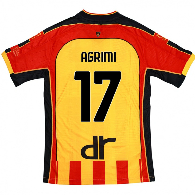 Danxen Niño Camiseta Matteo Agrimi #17 Amarillo Rojo 1ª Equipación 2024/25 La Camisa