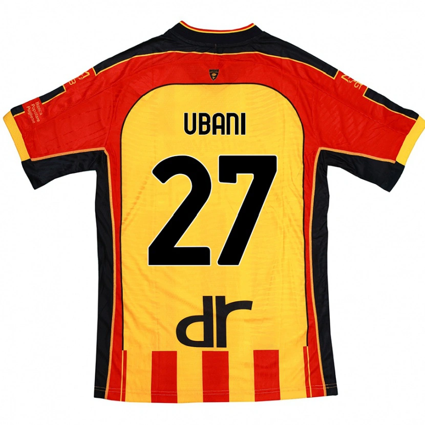 Danxen Niño Camiseta Marlon Ubani #27 Amarillo Rojo 1ª Equipación 2024/25 La Camisa