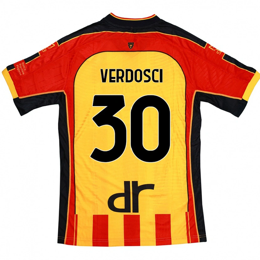 Danxen Niño Camiseta Simone Verdosci #30 Amarillo Rojo 1ª Equipación 2024/25 La Camisa