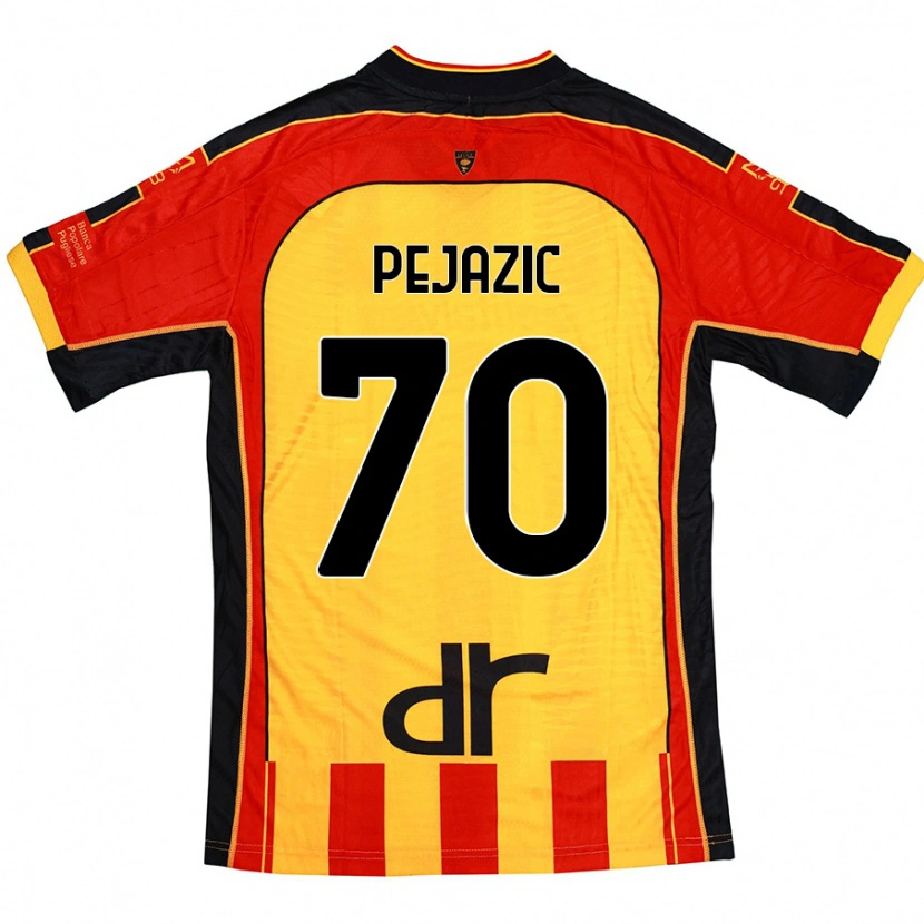 Danxen Niño Camiseta Mario Pejazic #70 Amarillo Rojo 1ª Equipación 2024/25 La Camisa