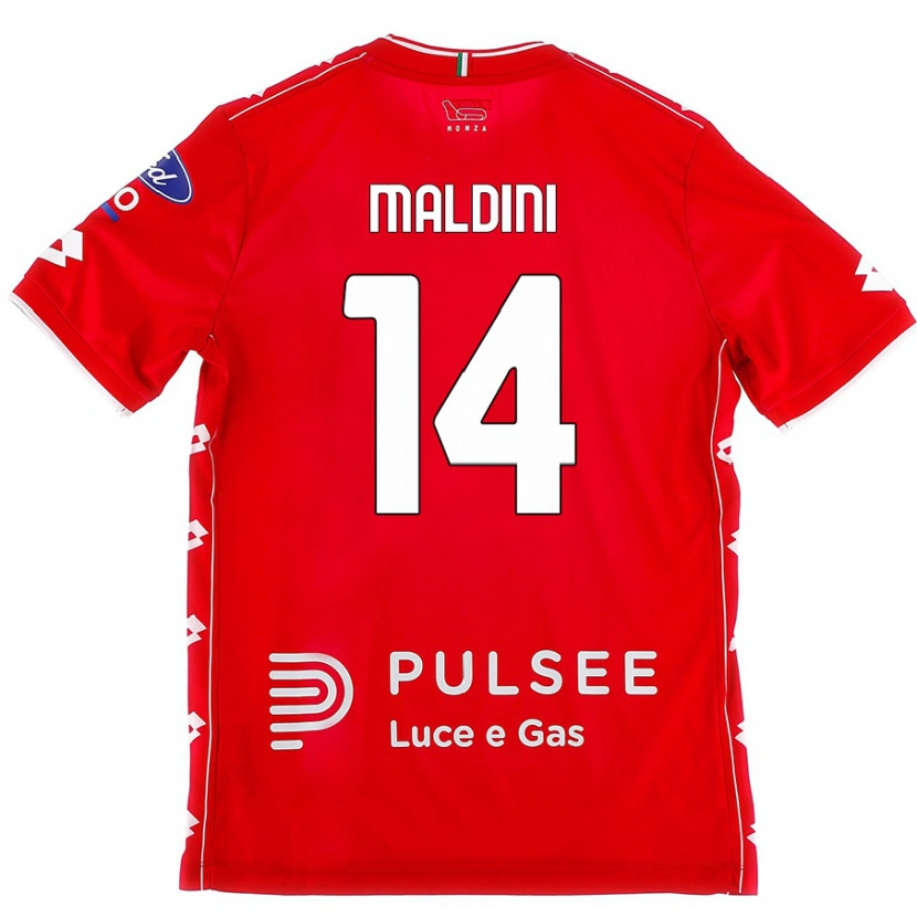 Danxen Niño Camiseta Daniel Maldini #14 Rojo Blanco 1ª Equipación 2024/25 La Camisa