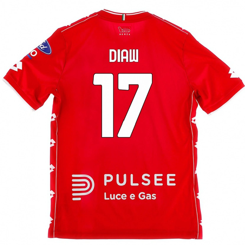 Danxen Niño Camiseta Davide Diaw #17 Rojo Blanco 1ª Equipación 2024/25 La Camisa