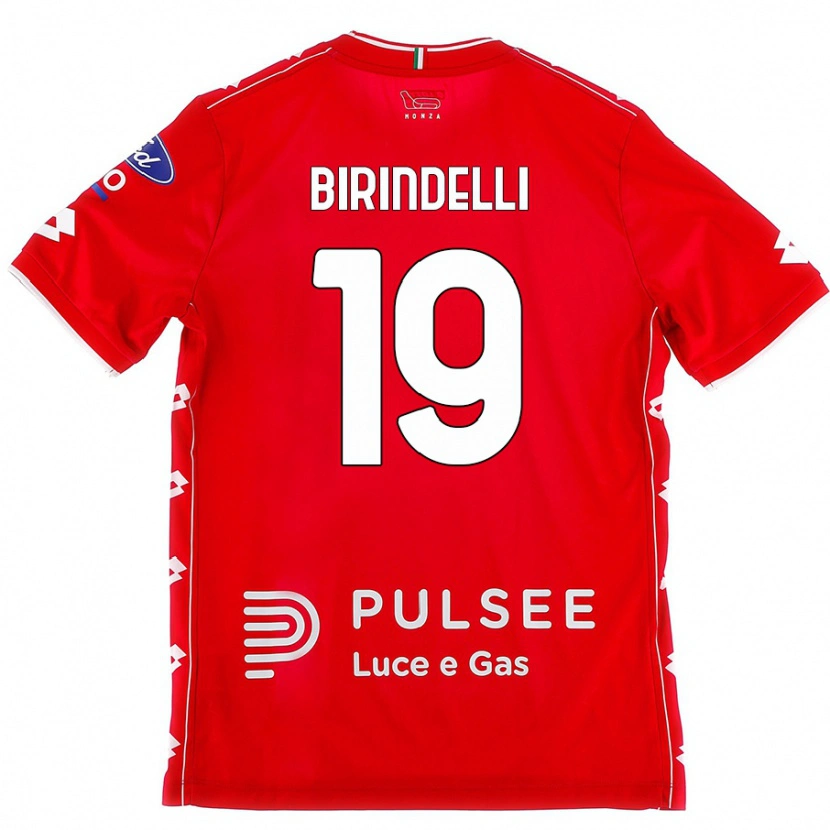 Danxen Niño Camiseta Samuele Birindelli #19 Rojo Blanco 1ª Equipación 2024/25 La Camisa