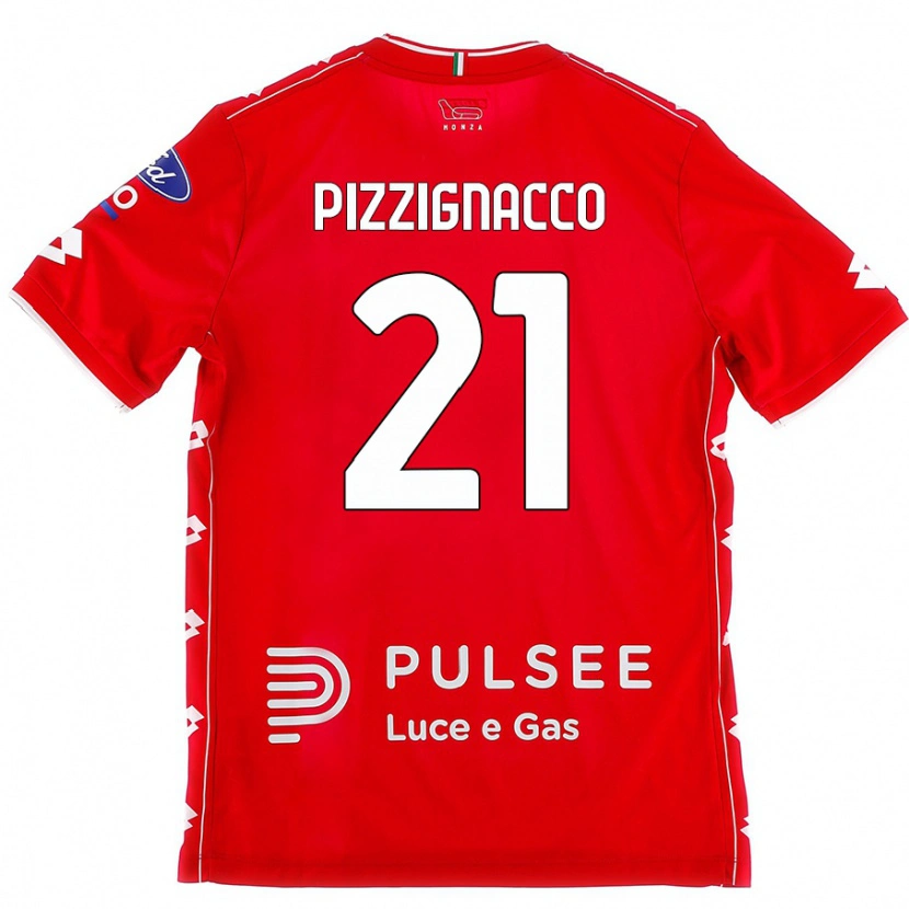 Danxen Niño Camiseta Semuel Pizzignacco #21 Rojo Blanco 1ª Equipación 2024/25 La Camisa