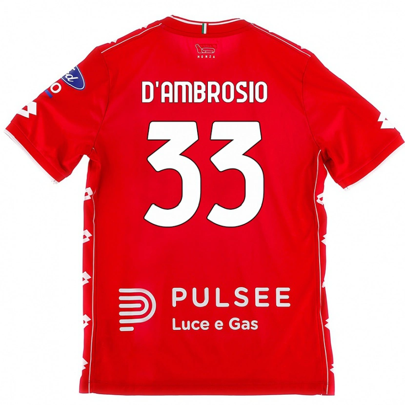 Danxen Niño Camiseta Danilo D'ambrosio #33 Rojo Blanco 1ª Equipación 2024/25 La Camisa