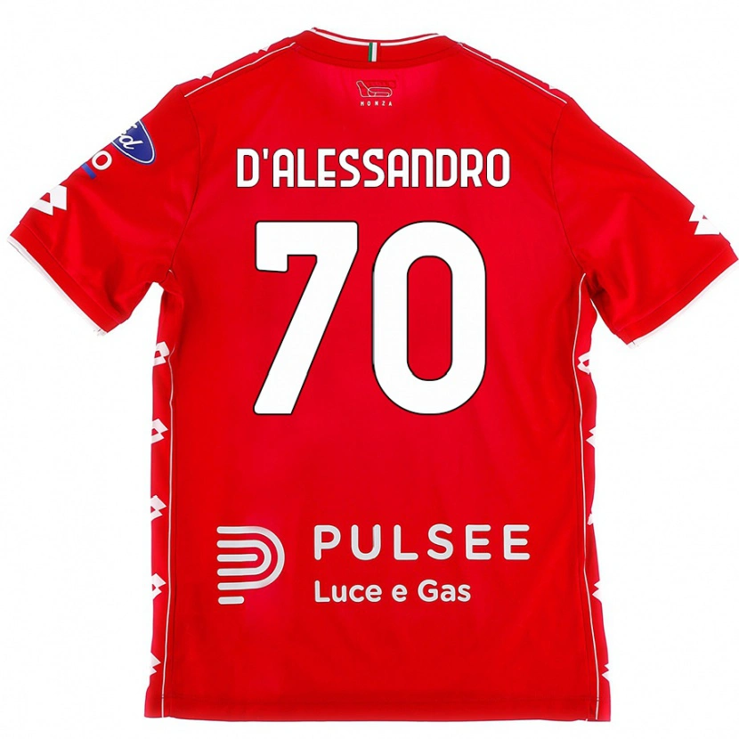 Danxen Niño Camiseta Marco D'alessandro #70 Rojo Blanco 1ª Equipación 2024/25 La Camisa