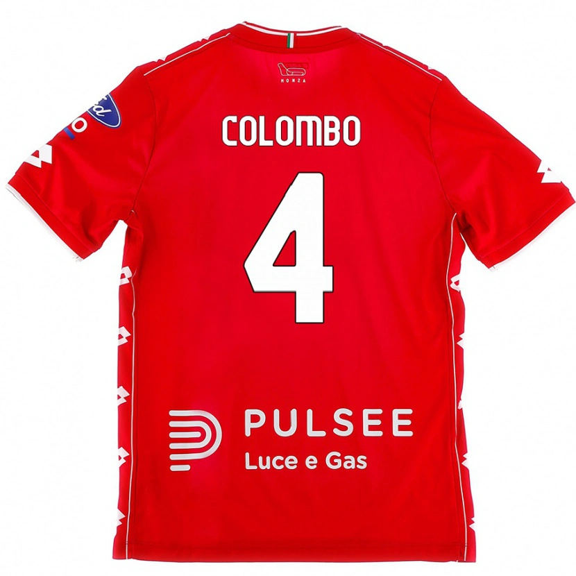 Danxen Niño Camiseta Leonardo Colombo #4 Rojo Blanco 1ª Equipación 2024/25 La Camisa