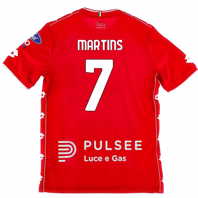 Danxen Niño Camiseta Kevin Martins #7 Rojo Blanco 1ª Equipación 2024/25 La Camisa